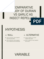 Comparative Study of Durian Vs Garlic As Insect Repellant