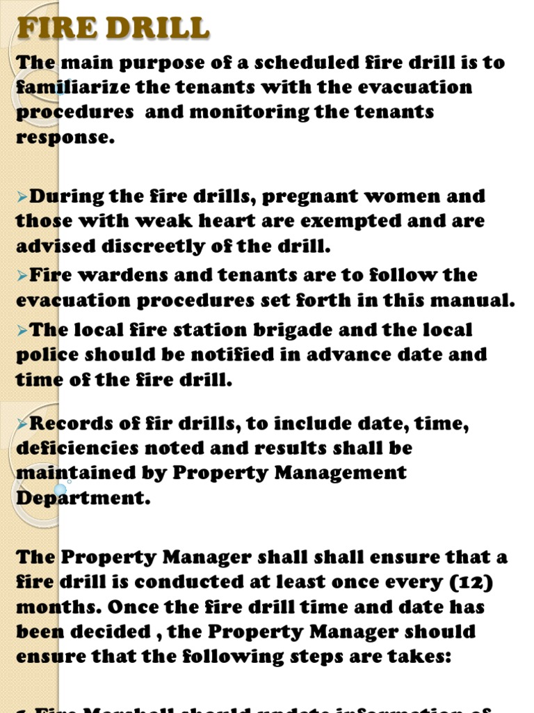 Evacuation Drill Procedure