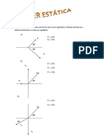 Halla La Sumatoria de Cada Uno de Los Ejes en Los Siguientes Sistemas de Fuerzas y Además Determine Si Están en Equilibrio