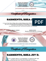 Certificate of Recognition: Sarmiento, Rhea Jev D