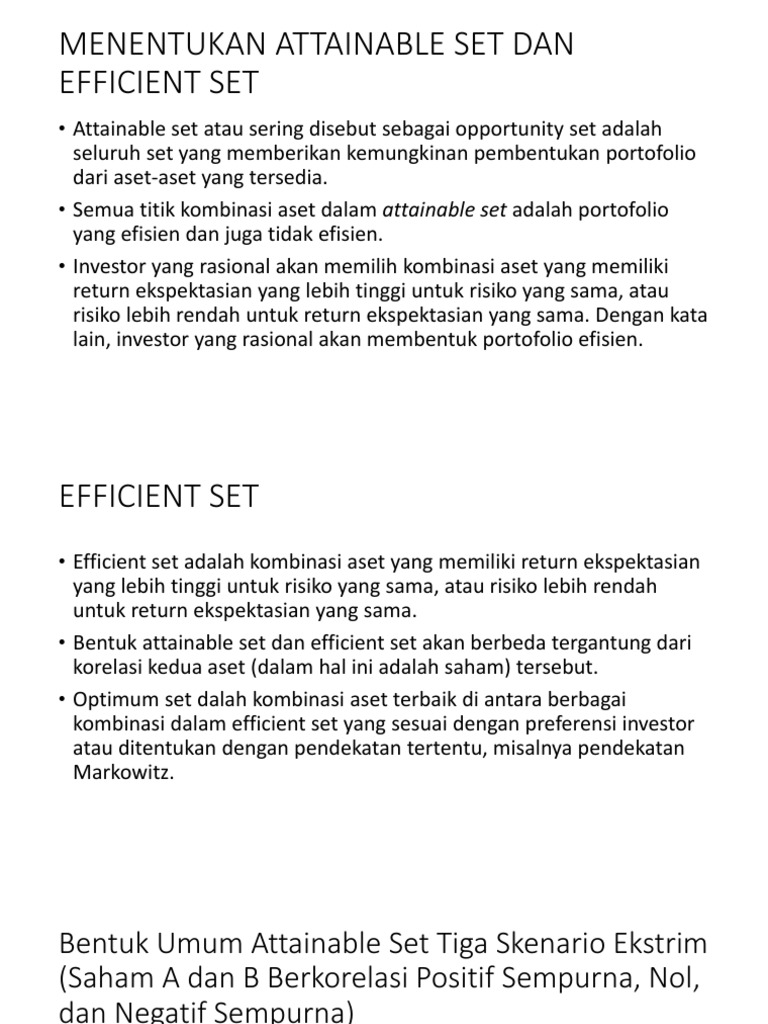 Menentukan Attainable Set Dan Efficient Set | PDF