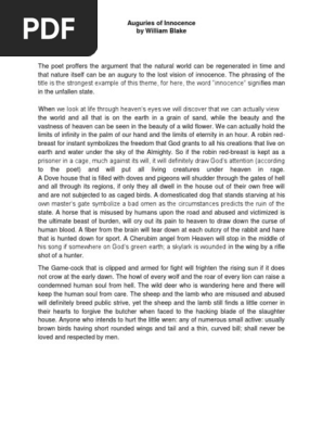 Auguries Of Innocence Blake Pdf