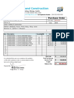 Laimar Trading and Construction: Purchase Order