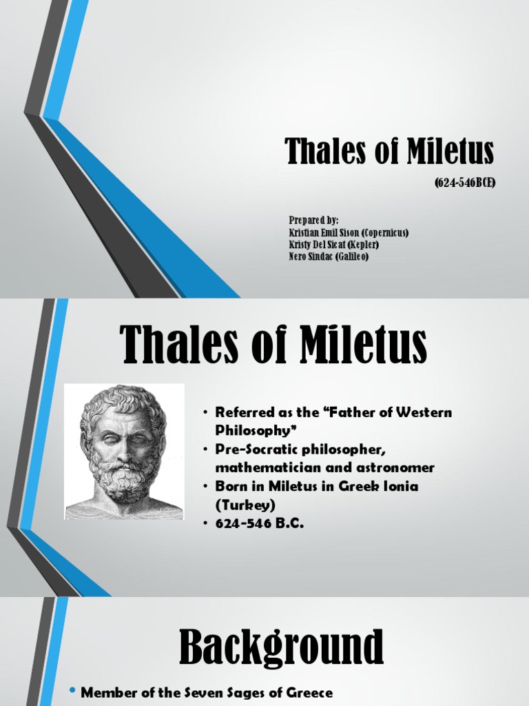 Thales of Miletus : Greek mathematician, astronomer and Pre