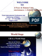 Welcome TO: World Peace & Human Unity Through Peace Consciousness: A Holistic Approach