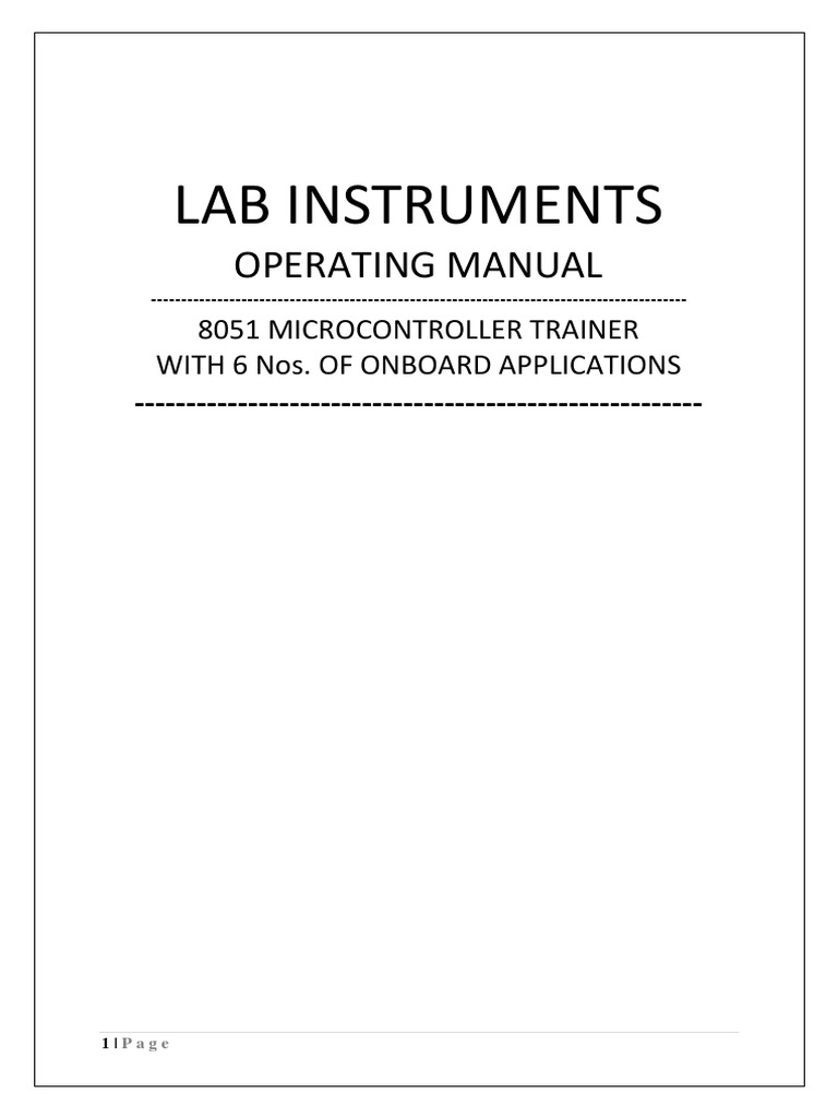 8051 Microcontroller Trainer Manual White | PDF | Flash Memory ...