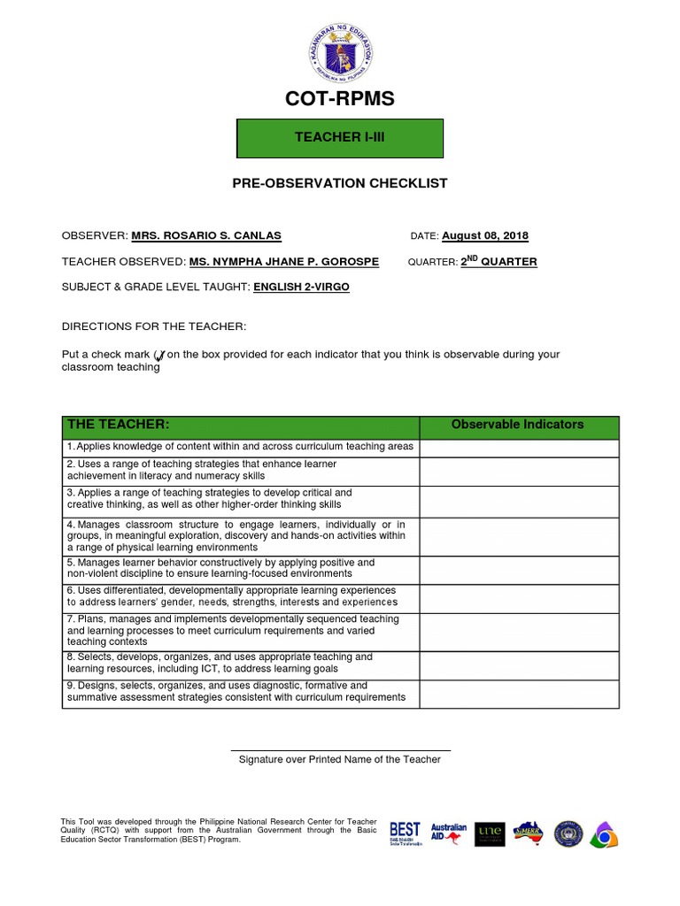 COT Tool 1 PDF Curriculum Learning