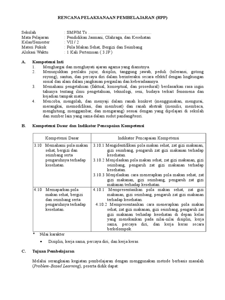 1 17 Rpp Pola Makan Sehat Dan Bergizi 2018
