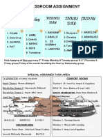 Classroom Assignment Schedule