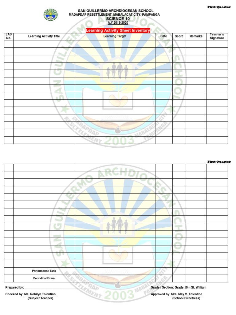 Grade 10 Learning Activity Sheets 2019-2020 | PDF | Educational Stages ...