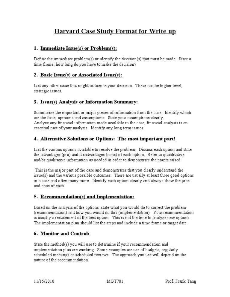 example of case study report format