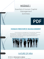 Essential of Human Capital Management: (Summary)