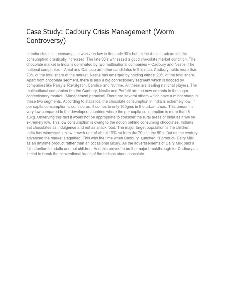Case Study of Cadbury Dairy Milk Controversy PDF