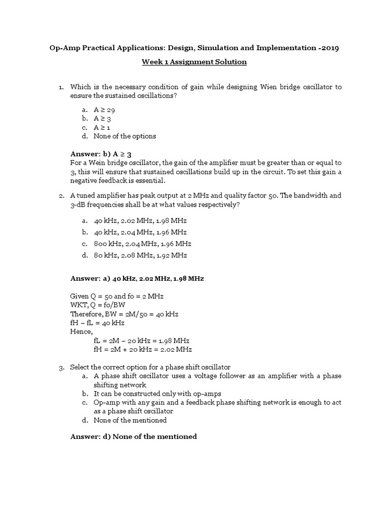 OpAmp Practical Applications Design, Simulation and Implementation