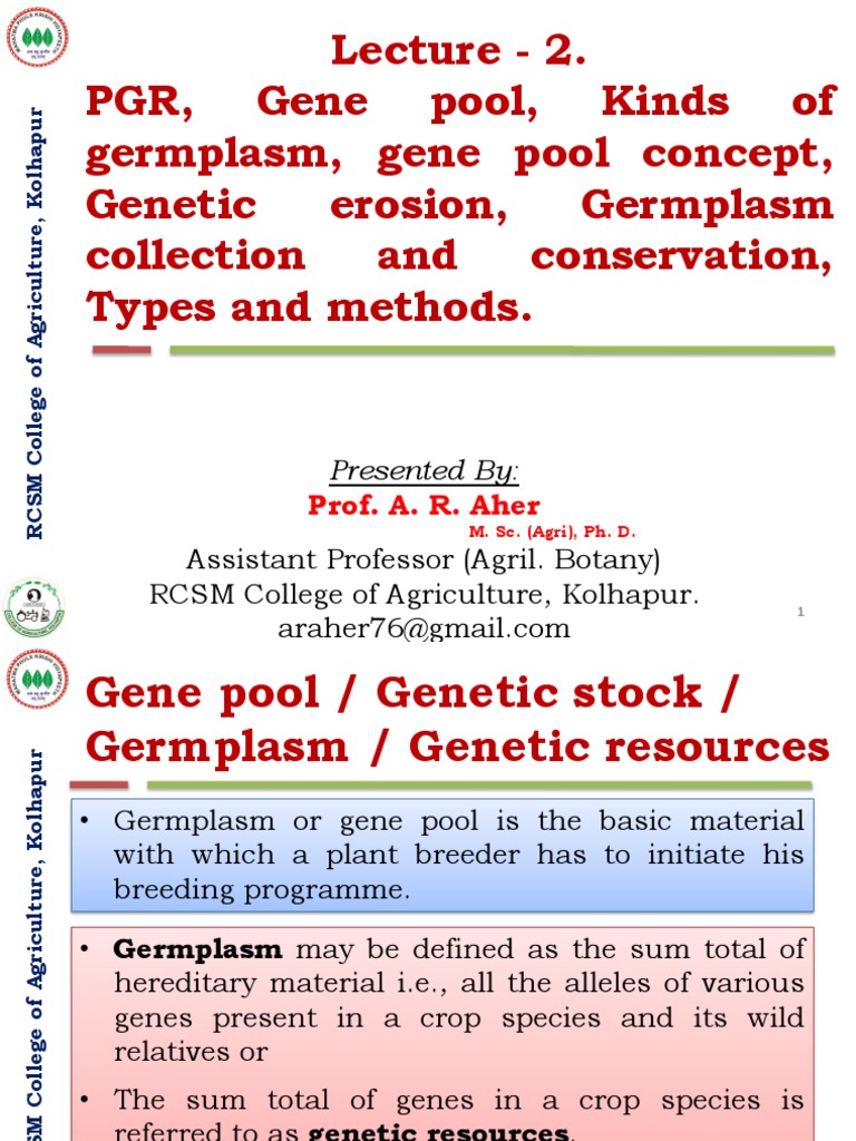 Germplasm and Gene Pool in Breeding | PDF | Plant Breeding | Cultivar