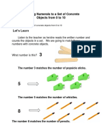 Activity Sheet in Mathematics for Kinder