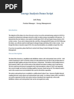 Energy Analysis Demo Script: Jack Zhang Product Manager - Energy Management