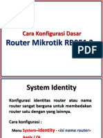 Cara Konfigurasi Dasar Router