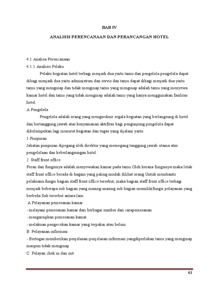 Standar Besaran Ruang Hotel Bintang 5 PDF PDF