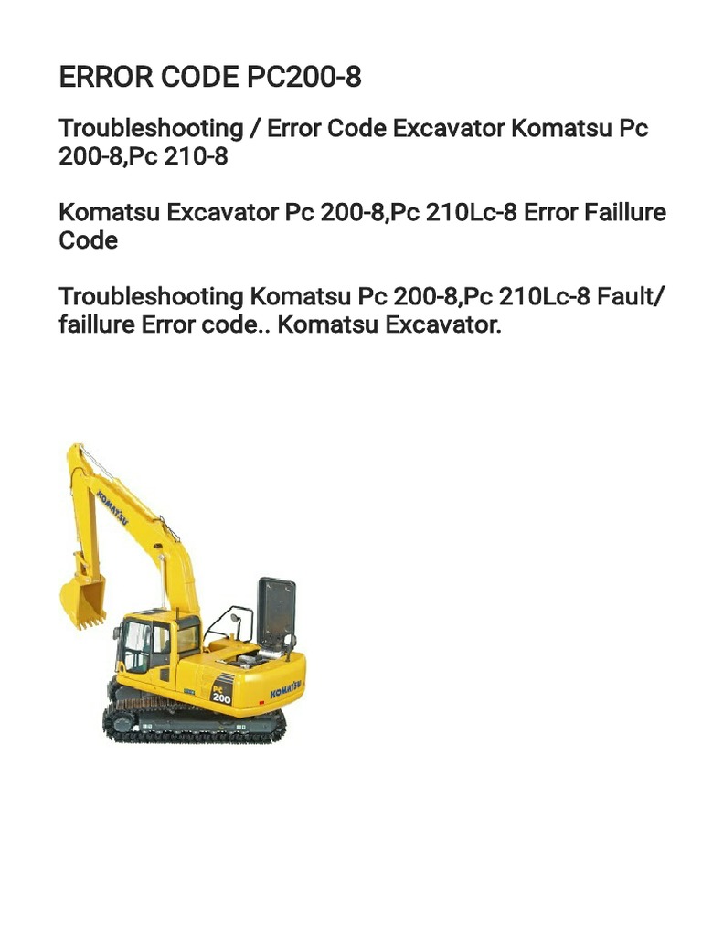 Pc0 8 Error Code Pdf Fuel Injection Engines