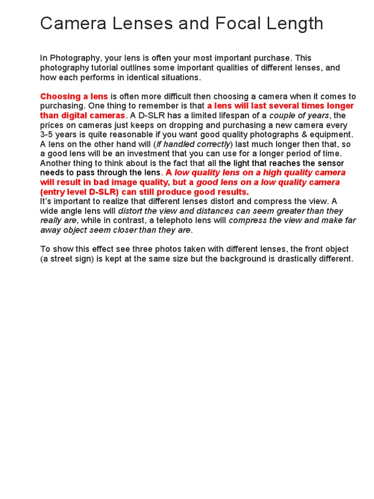1 Lens Tutorial PDF | PDF | Camera Lens | Zoom Lens