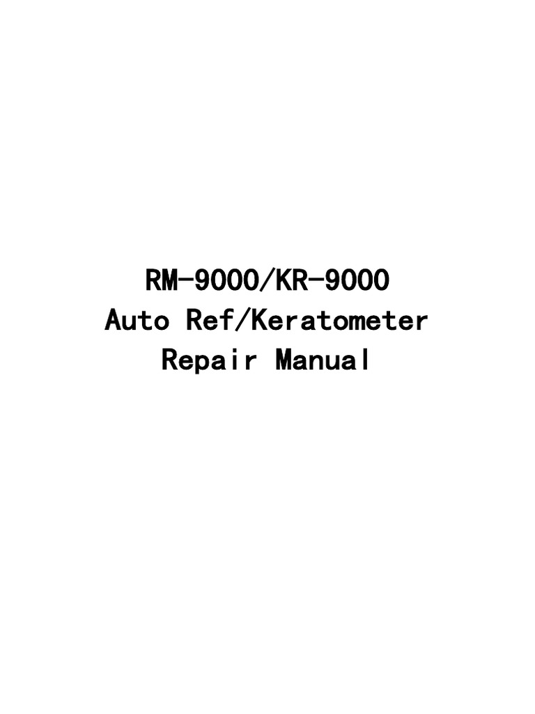 Auto Refractometer Repair Manual PDF Computer Monitor Electrical