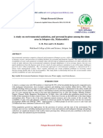 A Study On Environmental Sanitation and Personal Hygiene Among The Slum Area in Solapur City Maharashtra