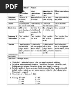 Flyer Rubric