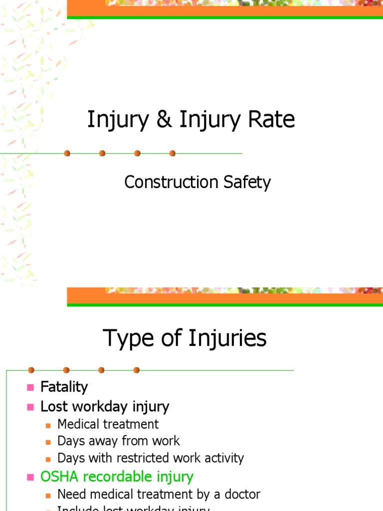 SM-Lec44-Injury and Injury Rate - Z | PDF | Occupational Safety And ...