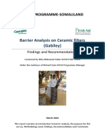 Barrier Analysis On Ceramic Filters (Gabiley) : Wash Programme-Somaliland