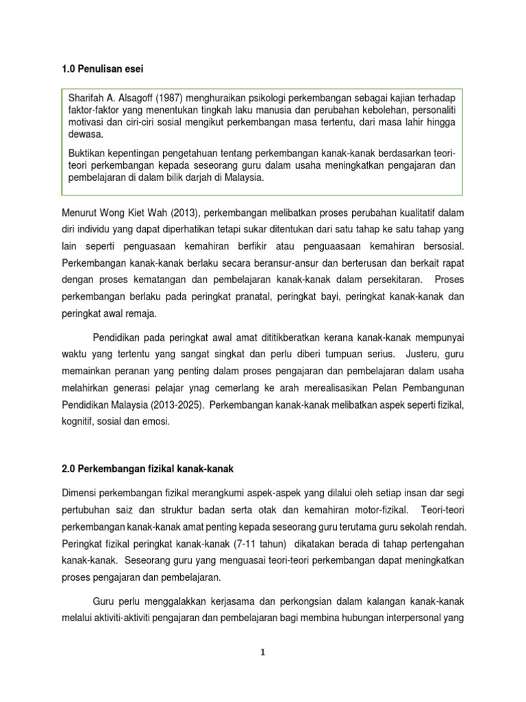 Perkembangan Kanak Kanak Pdf