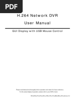 H.264 Network DVR User Manual: GUI Display With USB Mouse Control