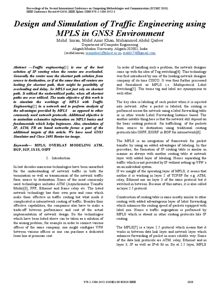 07-Design and Simulation of Traffic Engineering Using MPLS in GNS3 ...