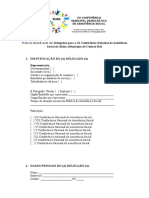 Ficha de Identificação de Delegado Xi Conferencia Estadual