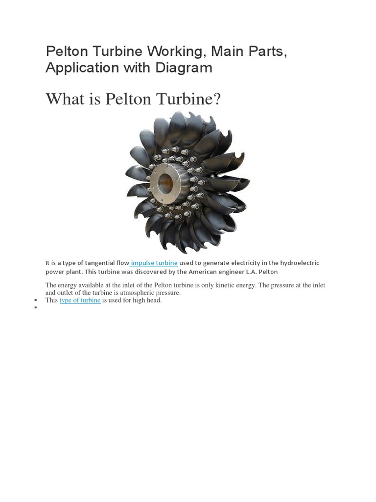 Design of Hydraulic Turbine Elements | PDF | Turbine | Chemical Equipment