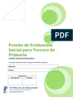 Prueba de Evaluación Inicial de 3º de Primaria