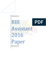 RBI Assistant 2016 Previous Paper