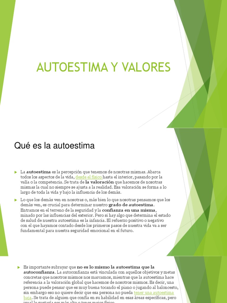 Autoestima y Valores | PDF | Sociedad | Comportamiento