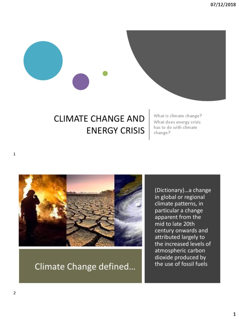Climate Change and Energy Crisis Overview | PDF | Greenhouse Effect ...