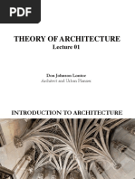 Theory of Architecture: Architect and Urban Planner