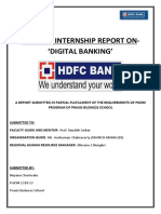 Summer Internship Report On DIGITAL BANKING - HDFC Bank Ltd.
