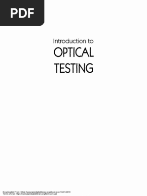 洋書 introduction to optical testing Optical Testing: Introduction To | PDF | Interferometry | Atomic