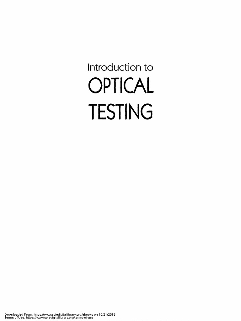 Optical Testing: Introduction To | PDF | Interferometry | Atomic