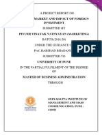 Capital Market and Impact of Foreign Investment: A Project Report On