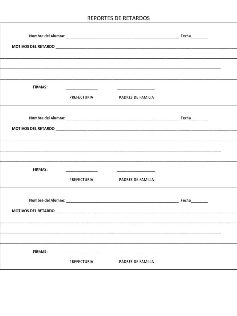 Reporte de Retardos Escolares | PDF