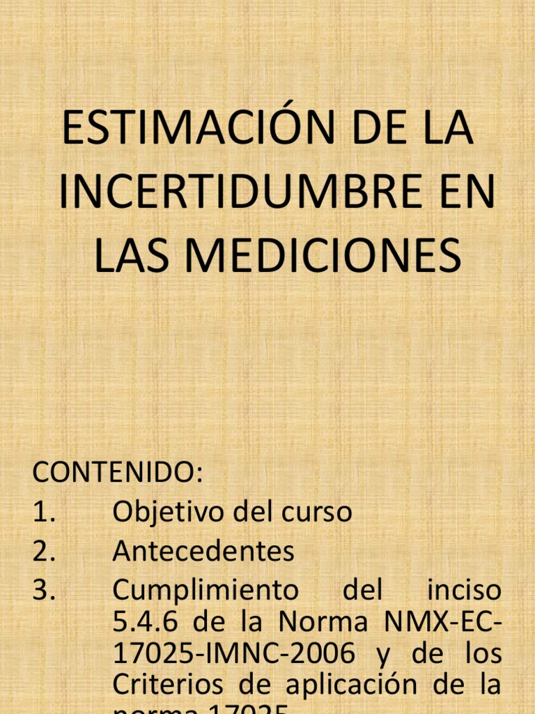 Estimación de Incertidumbre en Mediciones | PDF | Medición | Calibración