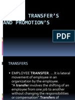 Topic: Transfer'S and Promotion'S