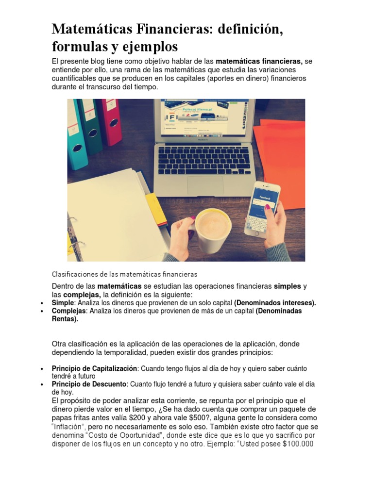 Matemáticas Financieras: Conceptos Clave | PDF | Finanzas Matemáticas ...