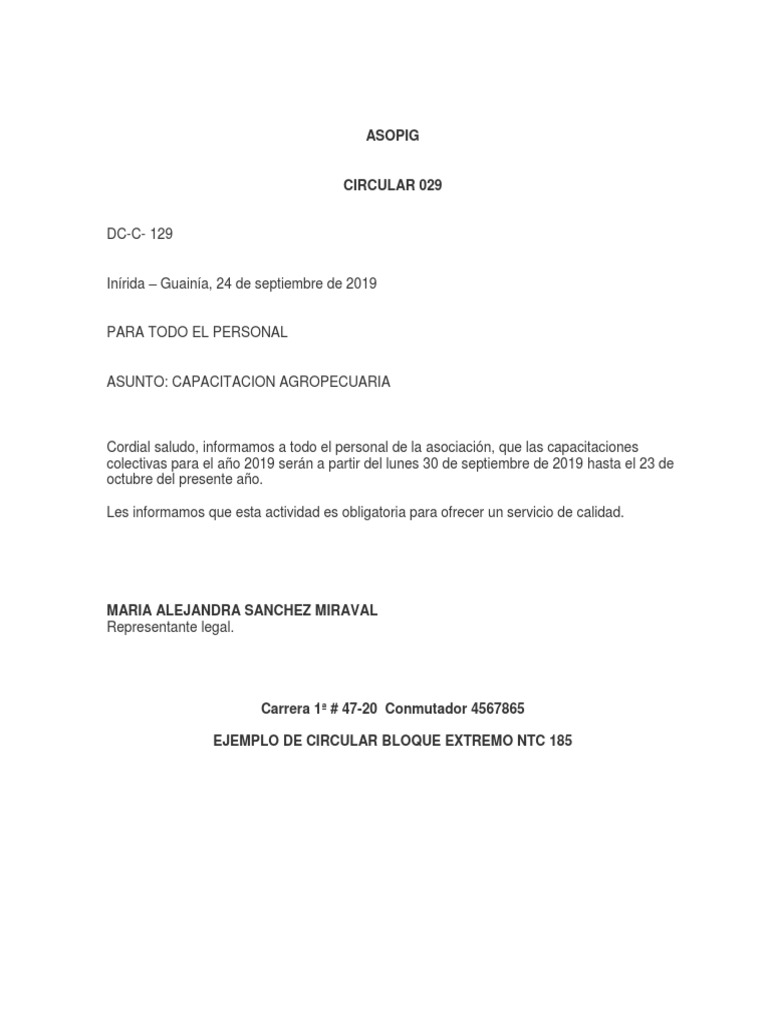 Ejemplo de Circular | PDF
