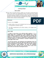 Learning Activity 4 Evidence: My Presentation Outline A. Find A Topic of Personal Interest. Imagine You Are Going To Present That Topic